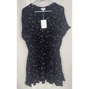 NWT True Craft Dress Women's M Medium Black Floral Print Ruffled Boho‎ Babydoll